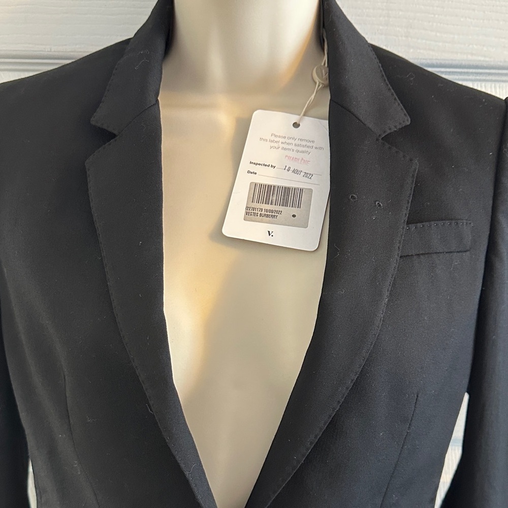 Burberry 100% Wool NWT Black sleek Blazer - Picture 5 of 8